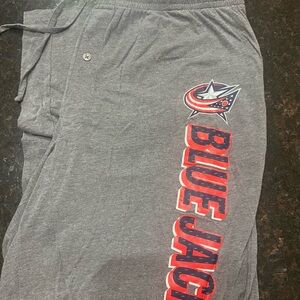Gray Blue Jackets Pajama Pants